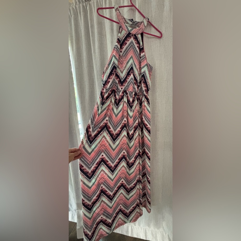 Three Pink Hearts Chevron Dress NWOT women’s Medium